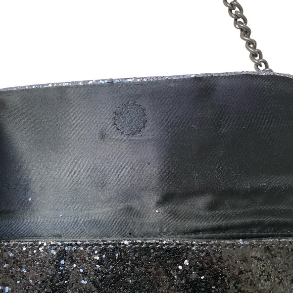 J.Crew Silver Black Sequin Glitter Crossbody Convertible Clutch Style 57106 - Picture 5 of 8